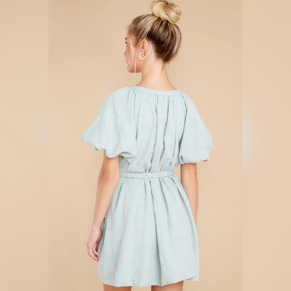 NWT Red Dress Boutique Sage Puff Sleee Dress - Picture 4 of 14